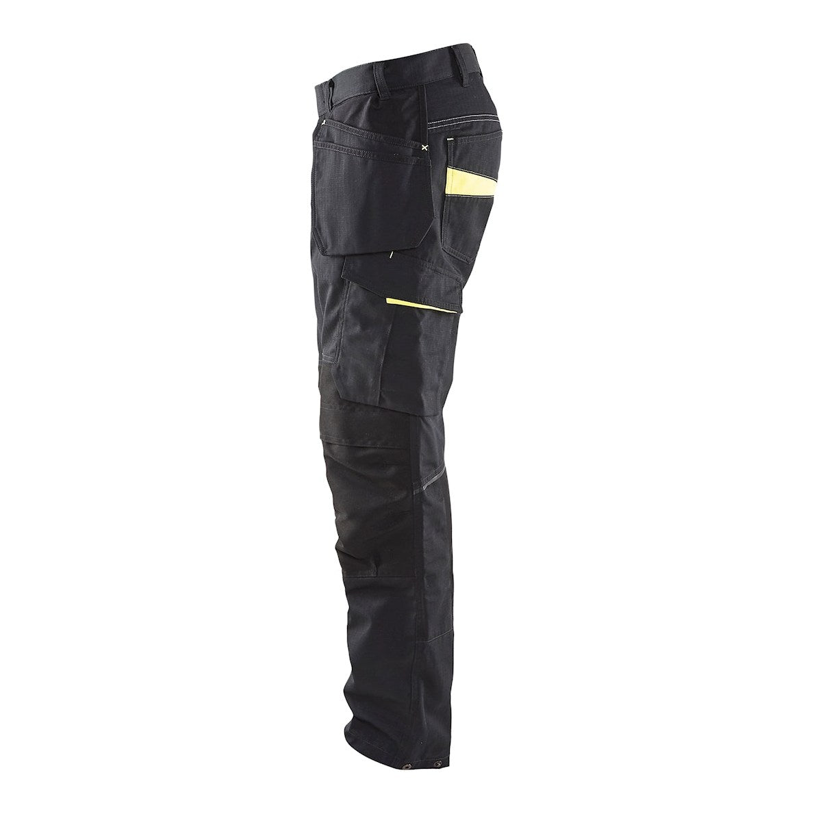 Blaklader Service Trousers with Stretch And Nail Pockets 1496 #colour_black-hi-vis-yellow