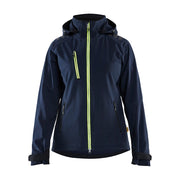 Blaklader Women's Softshell Jacket 4719 #colour_dark-navy-blue-hi-vis-yellow