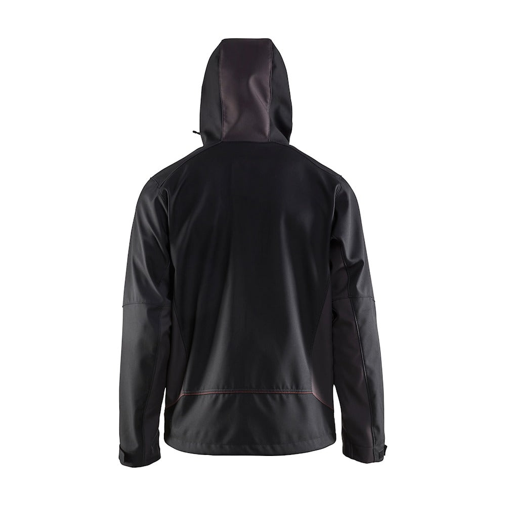 Blaklader Softshell Jacket with Hood 4753 #colour_black-red
