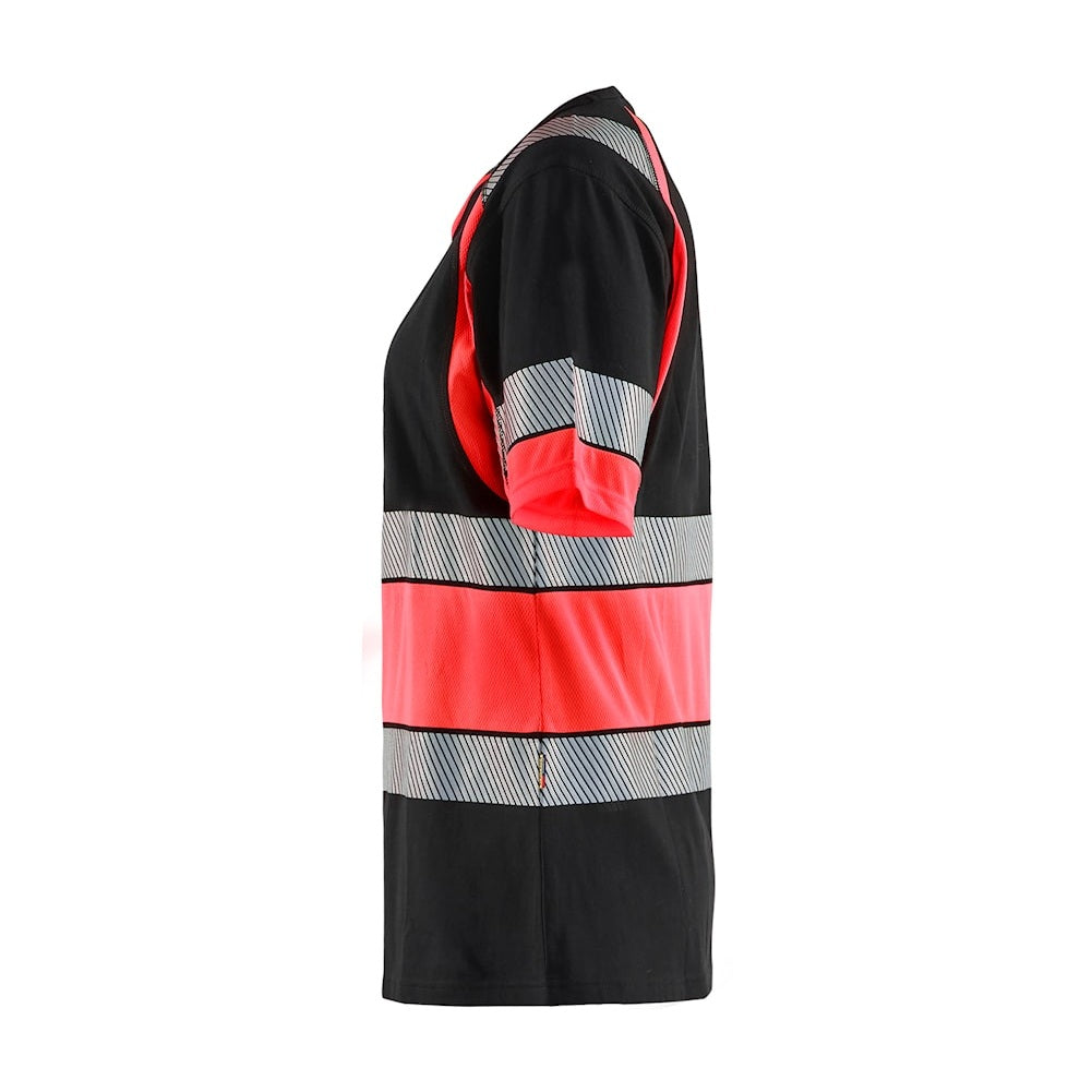 Blaklader Women's Hi-Vis T-Shirt 3410 #colour_black-red-hi-vis
