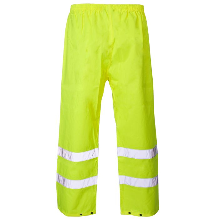 Supertouch Hi Vis Yellow Overtrousers - Ankle Band