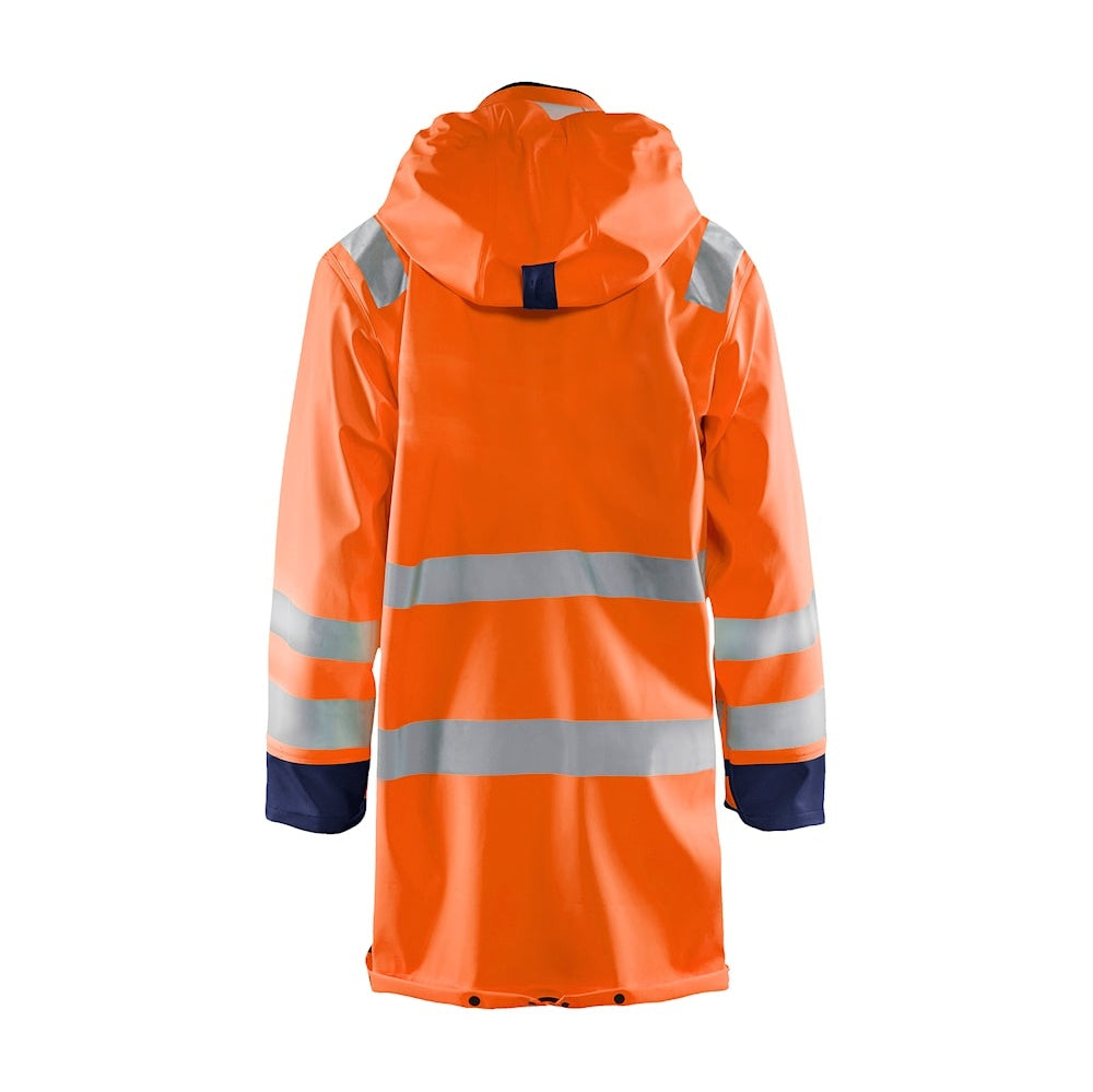 Blaklader Rain Coat Hi-Vis Level 3 4326 #colour_orange-navy-blue