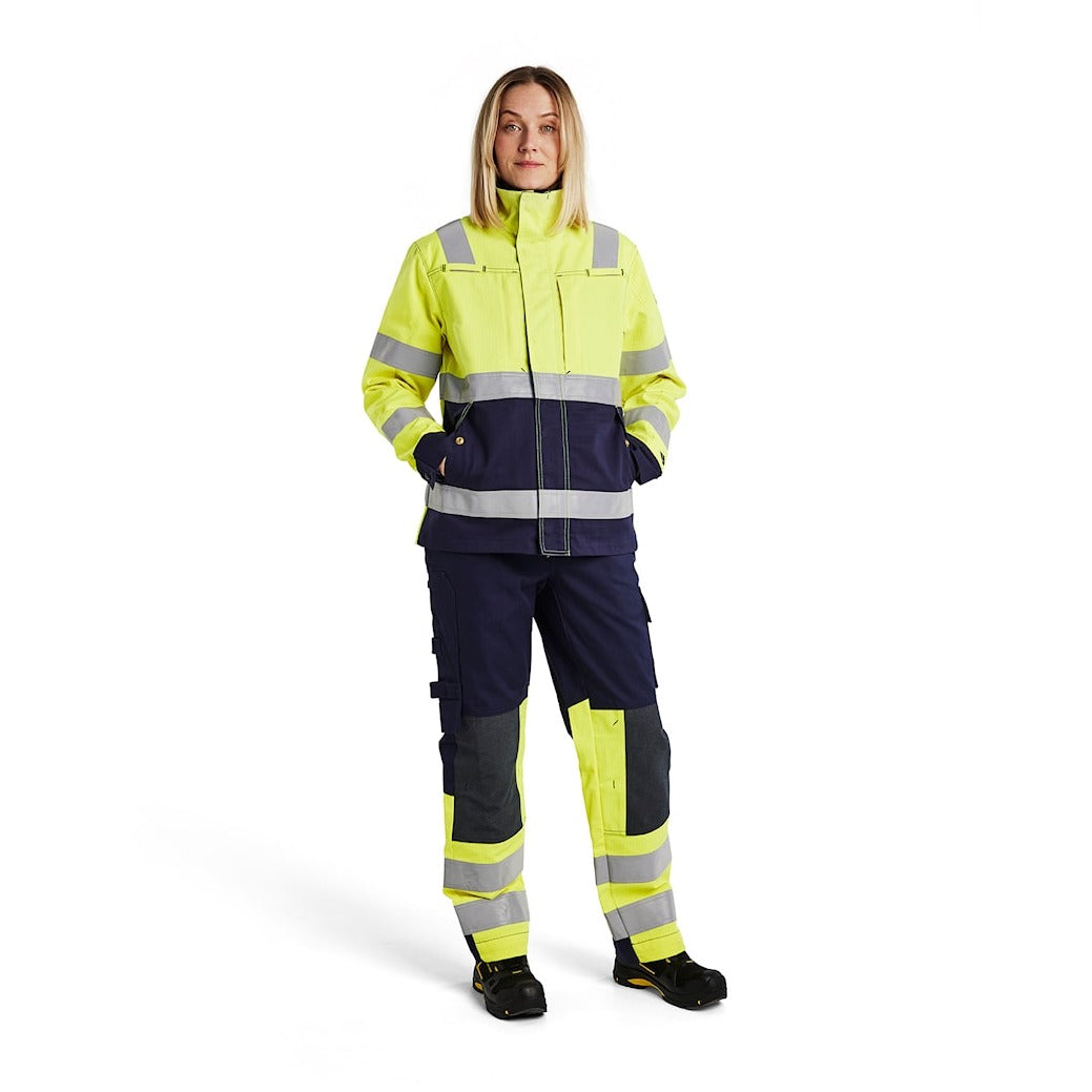 Blaklader Jacket Multinorm Women 4091 #colour_hi-vis-yellow-navy-blue