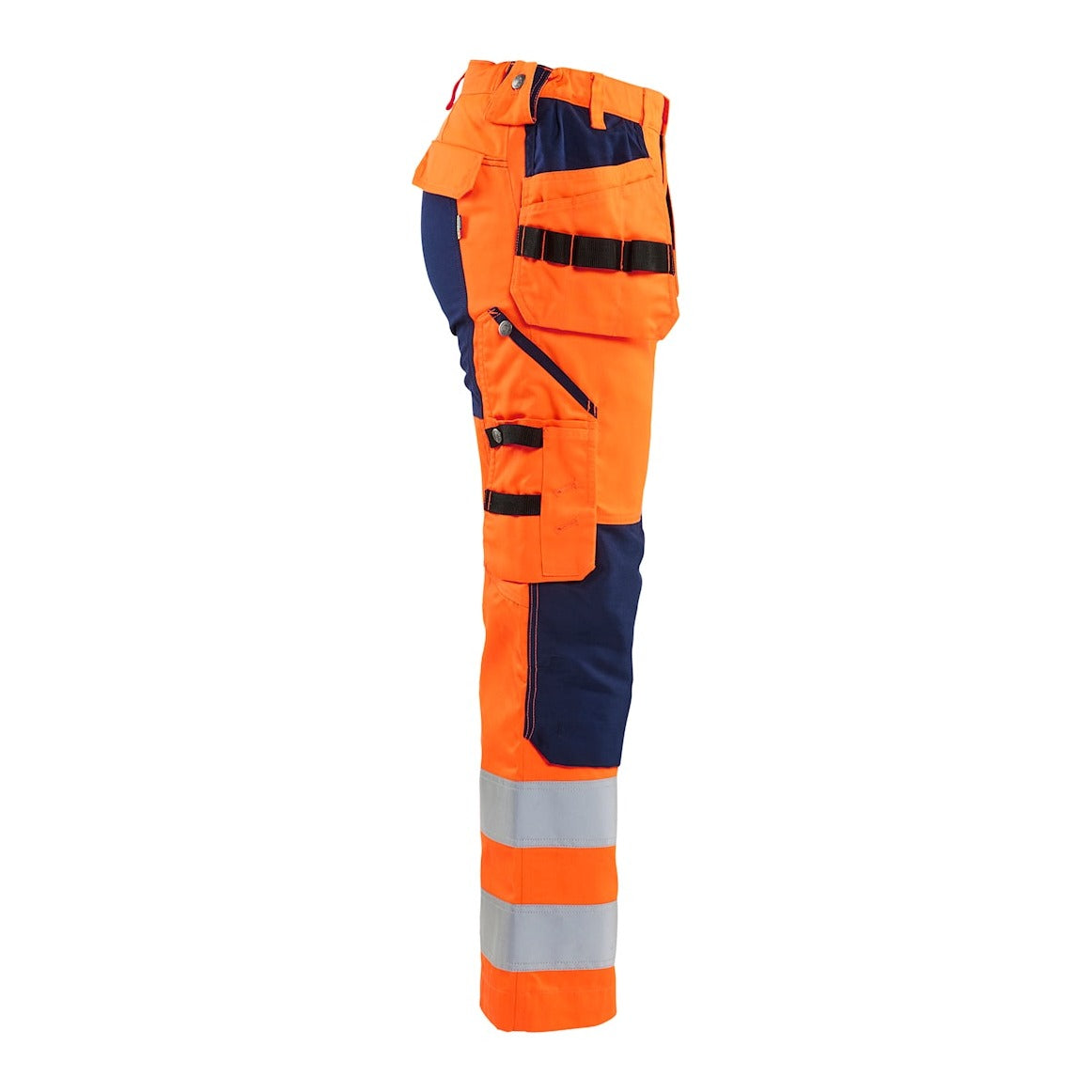 Blaklader Women's Hi-Vis Trousers with Stretch 7163 #colour_orange-navy-blue