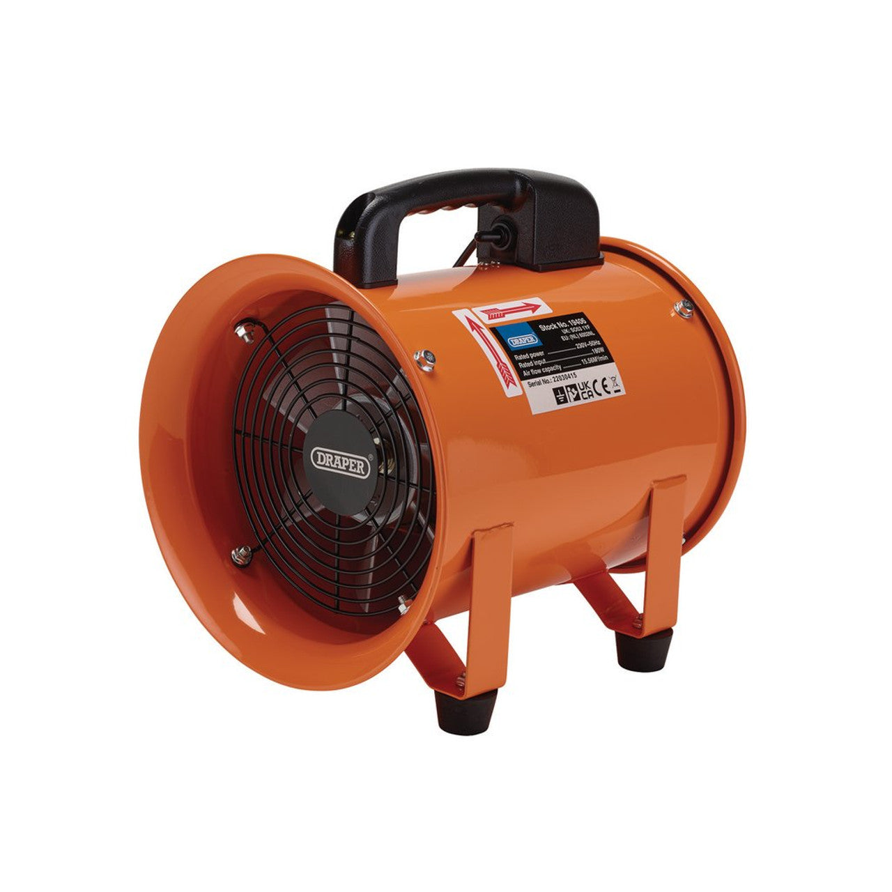 Draper Tools 230V Air Mover Ventilator, 8"/200mm, 180W