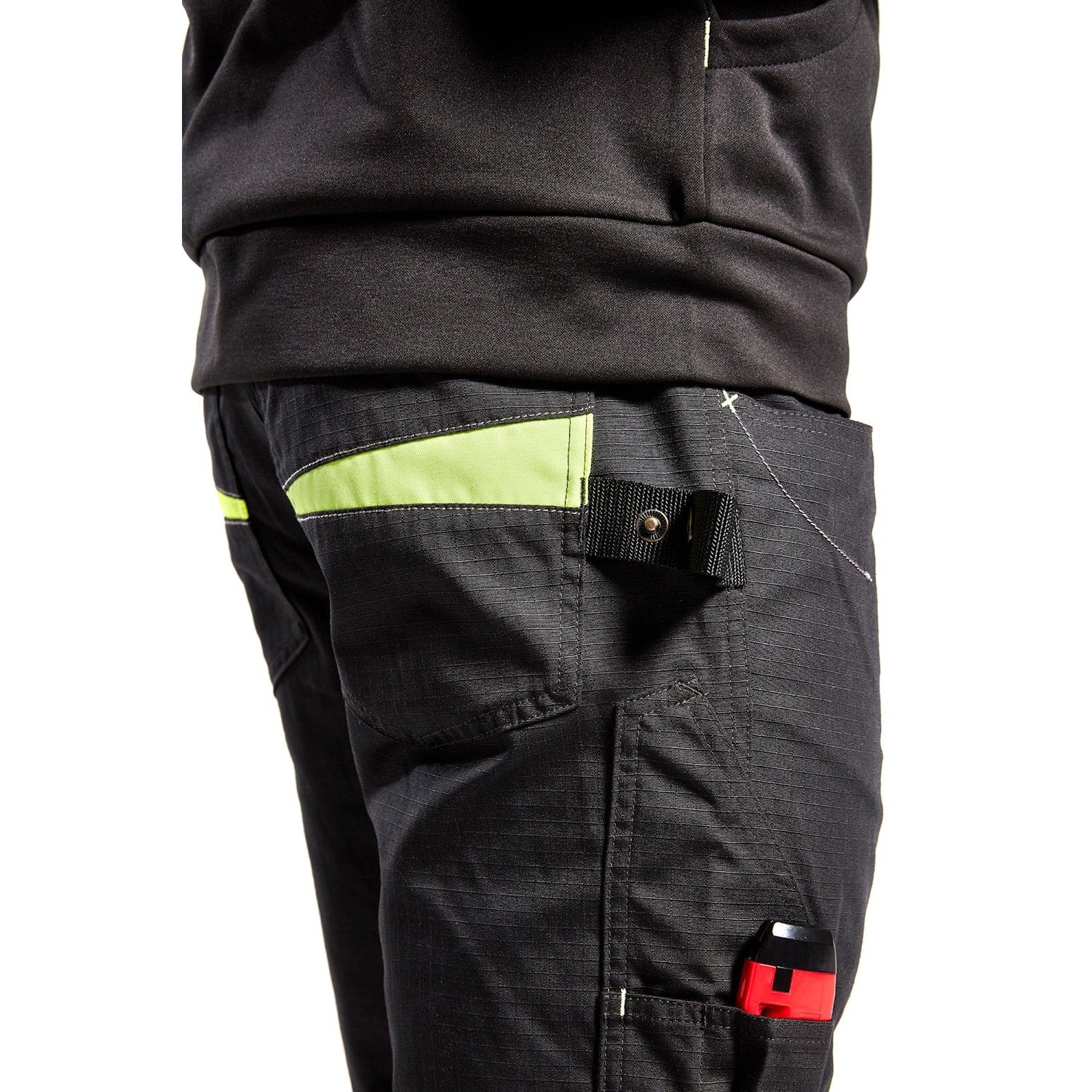 Blaklader Service Trousers with Stretch 1495 #colour_black-hi-vis-yellow