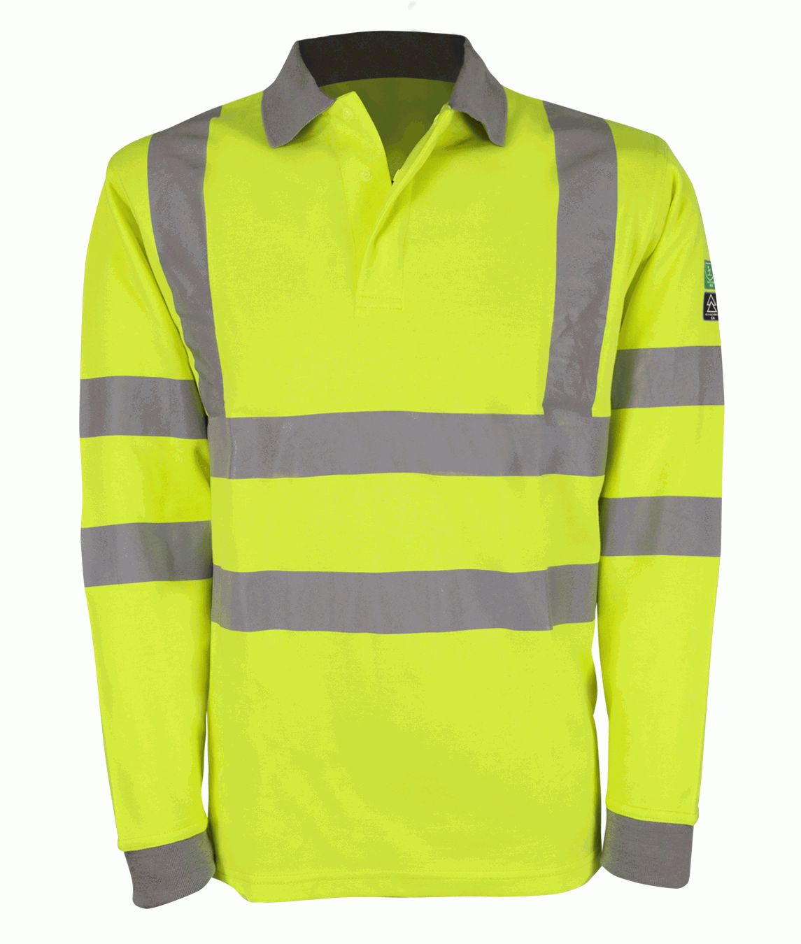 Orbit International Hertz: Inherent Fr Arc Long Sleeve Polo Shirt In Hi Vis Yellow