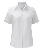 Orbit International Oxford Blouse: Short Sleeve