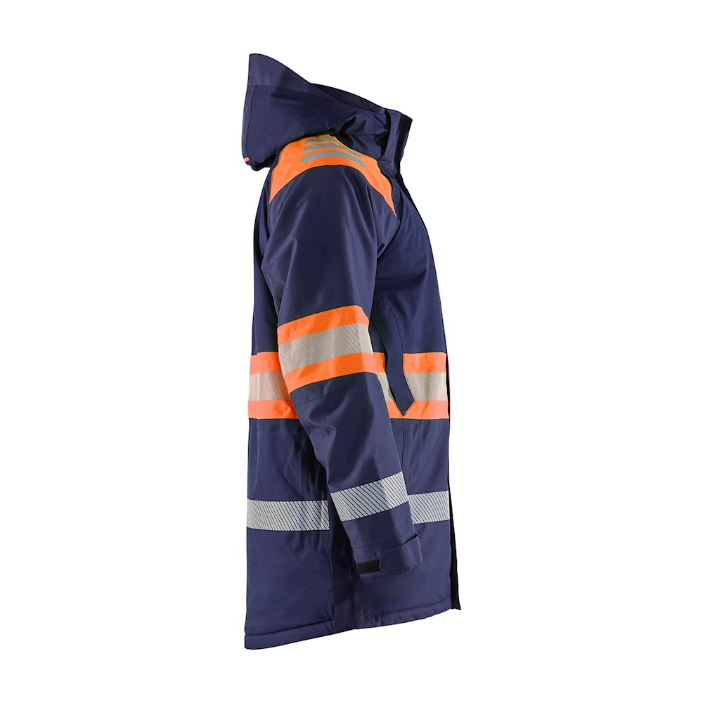 Blaklader Winter Parka Hi-Vis 4485 #colour_navy-blue-orange