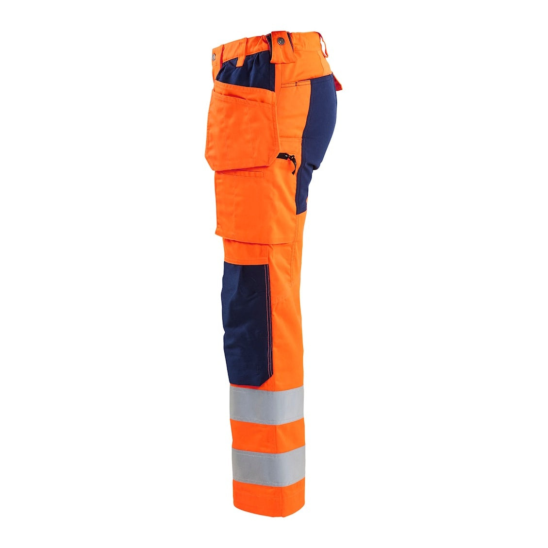 Blaklader Women's Hi-Vis Trousers with Stretch 7163 #colour_orange-navy-blue
