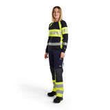 Blaklader Trousers Multinorm Women 7181 #colour_navy-blue-hi-vis-yellow