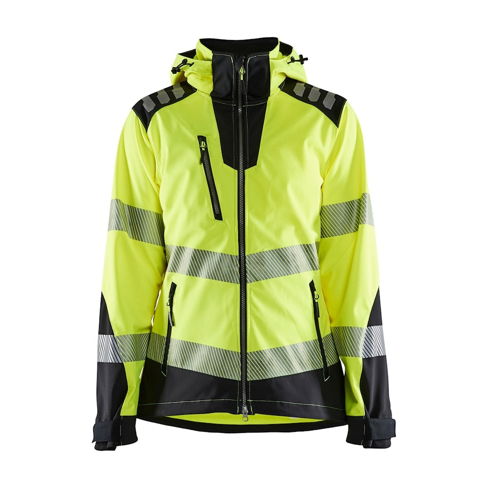 Blaklader Women's Hi-Vis Softshell Jacket 4791 #colour_hi-vis-yellow-black