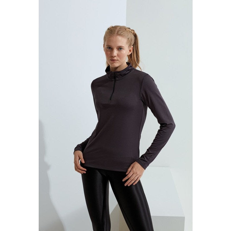 Women's TriDri® Recycled Long Sleeve Brushed Back ¼ Zip Top