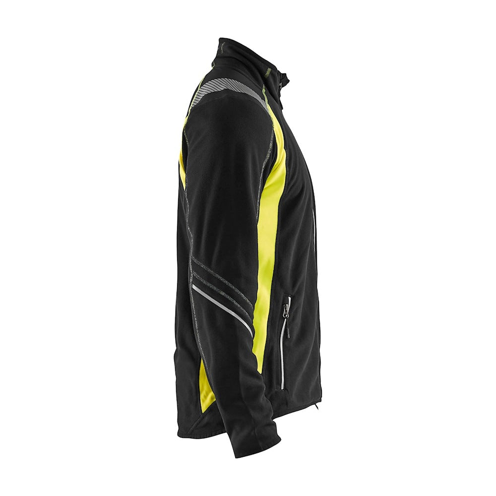 Blaklader Microfleece Jacket 4993 #colour_black-hi-vis-yellow