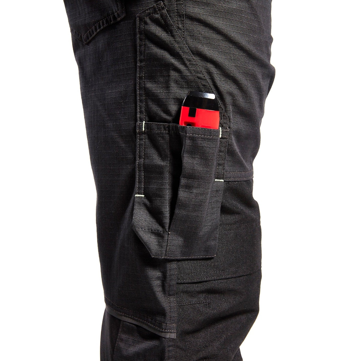 Blaklader Service Trousers with Stretch 1495 #colour_black-hi-vis-yellow