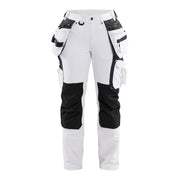 Blaklader Women's Painter Trousers 4-Way Stretch 7179 #colour_white-dark-grey