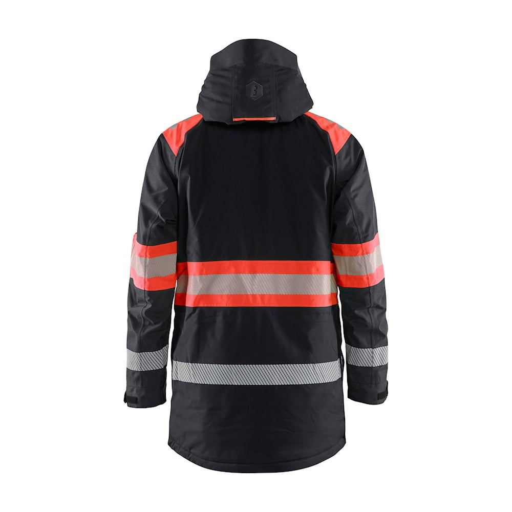 Blaklader Winter Parka Hi-Vis 4485 #colour_black-red-hi-vis