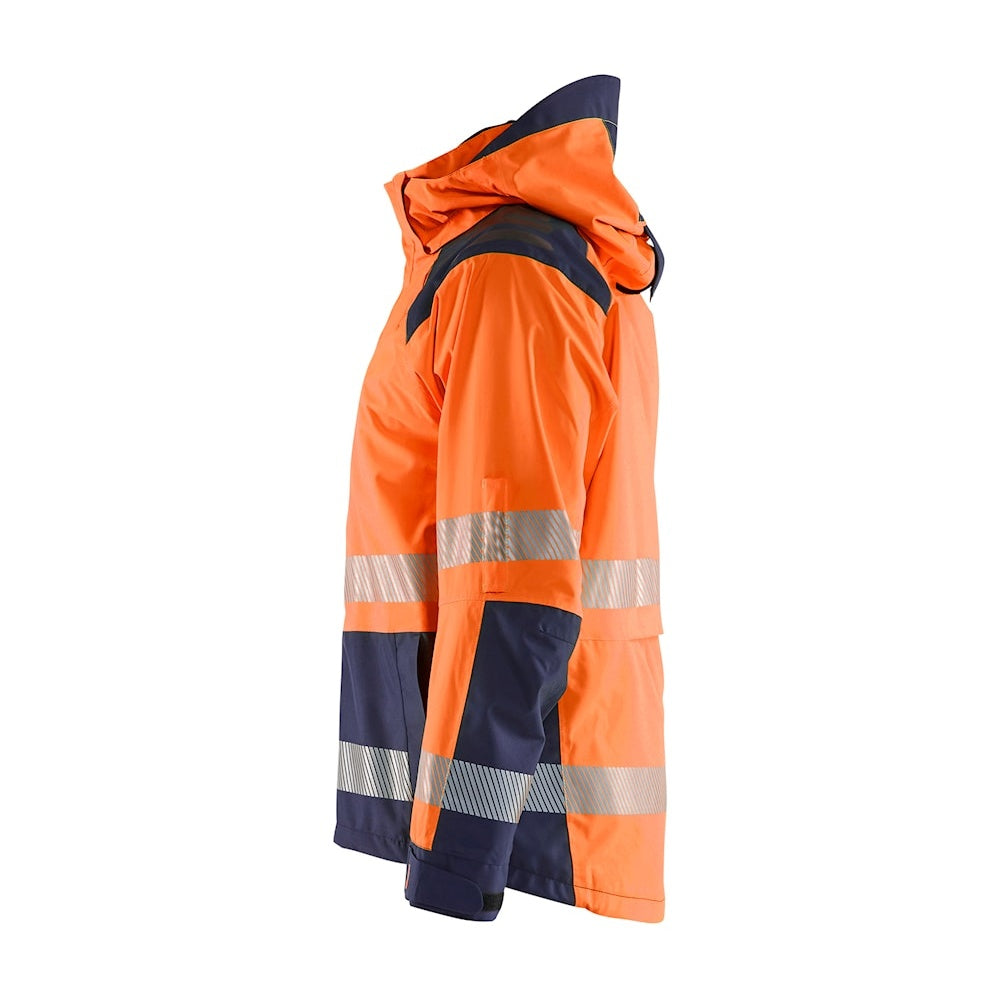 Blaklader Shell Jacket Hi-Vis 4435 #colour_orange-navy-blue