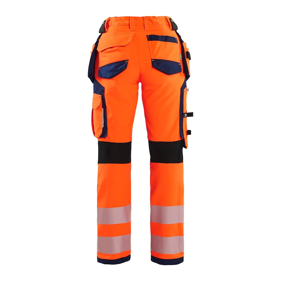 Blaklader Women's 4-Way-Stretch Hi-Vis Trousers 7197 #colour_orange-navy-blue