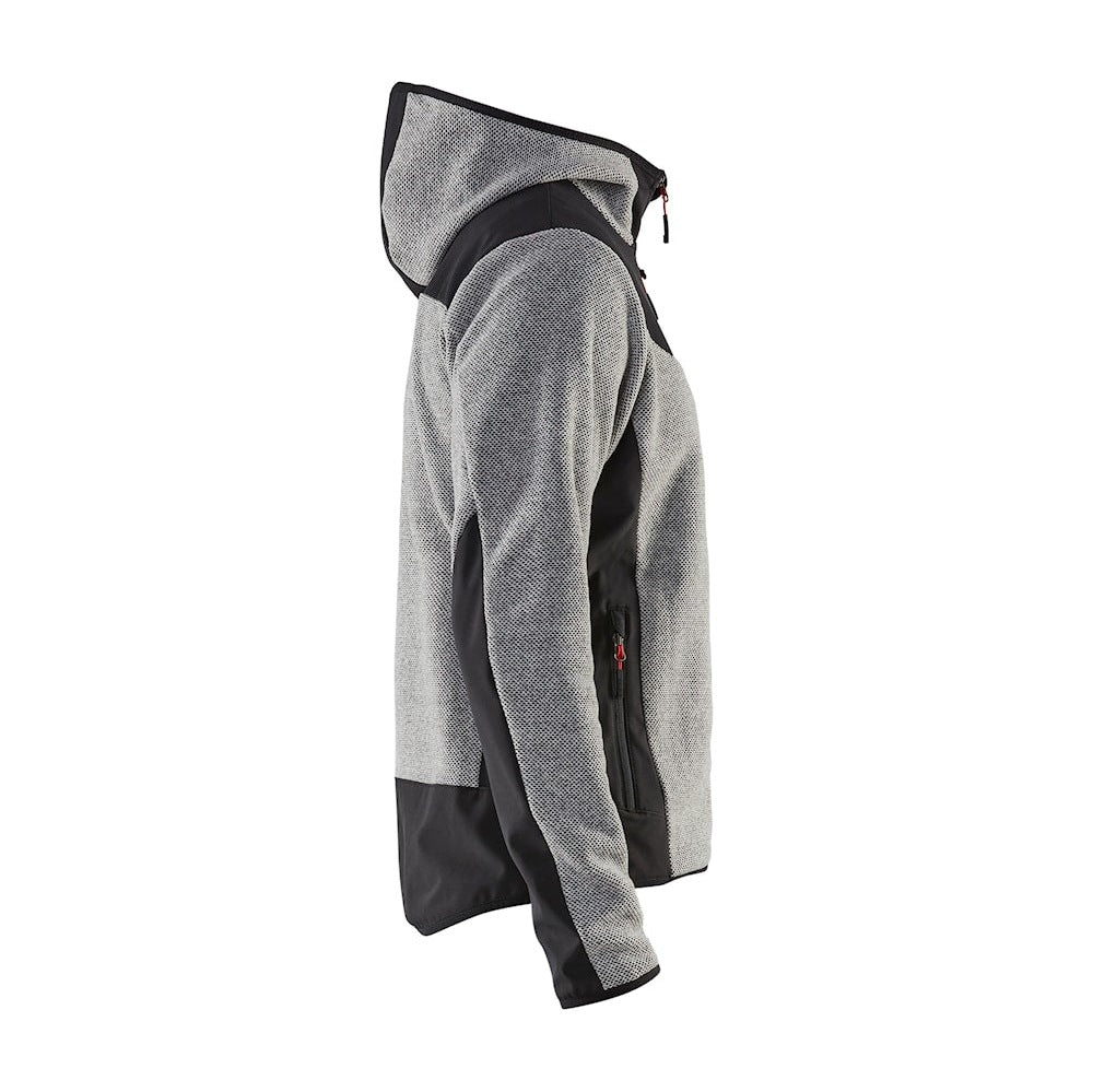 Blaklader Knitted Jacket with Softshell 5940 #colour_grey-melange-black