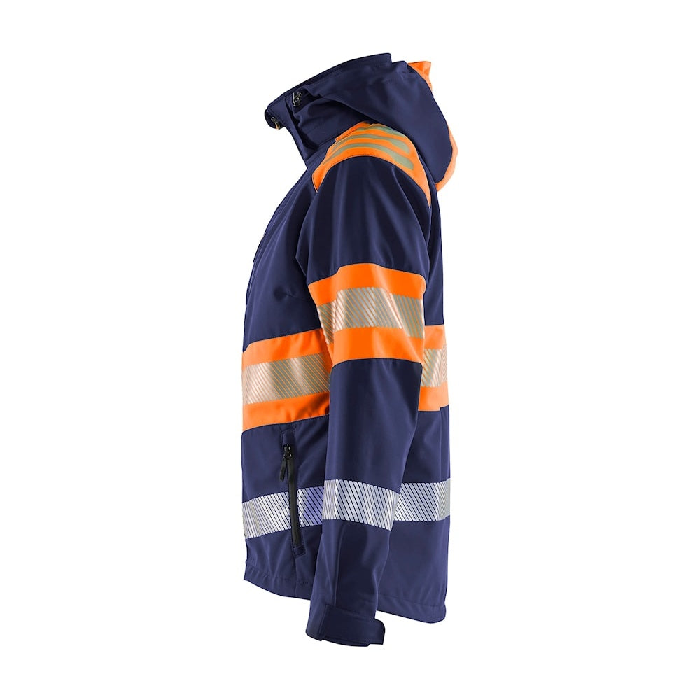 Blaklader Women's Softshell Jacket Hi-Vis 4404 #colour_navy-blue-orange