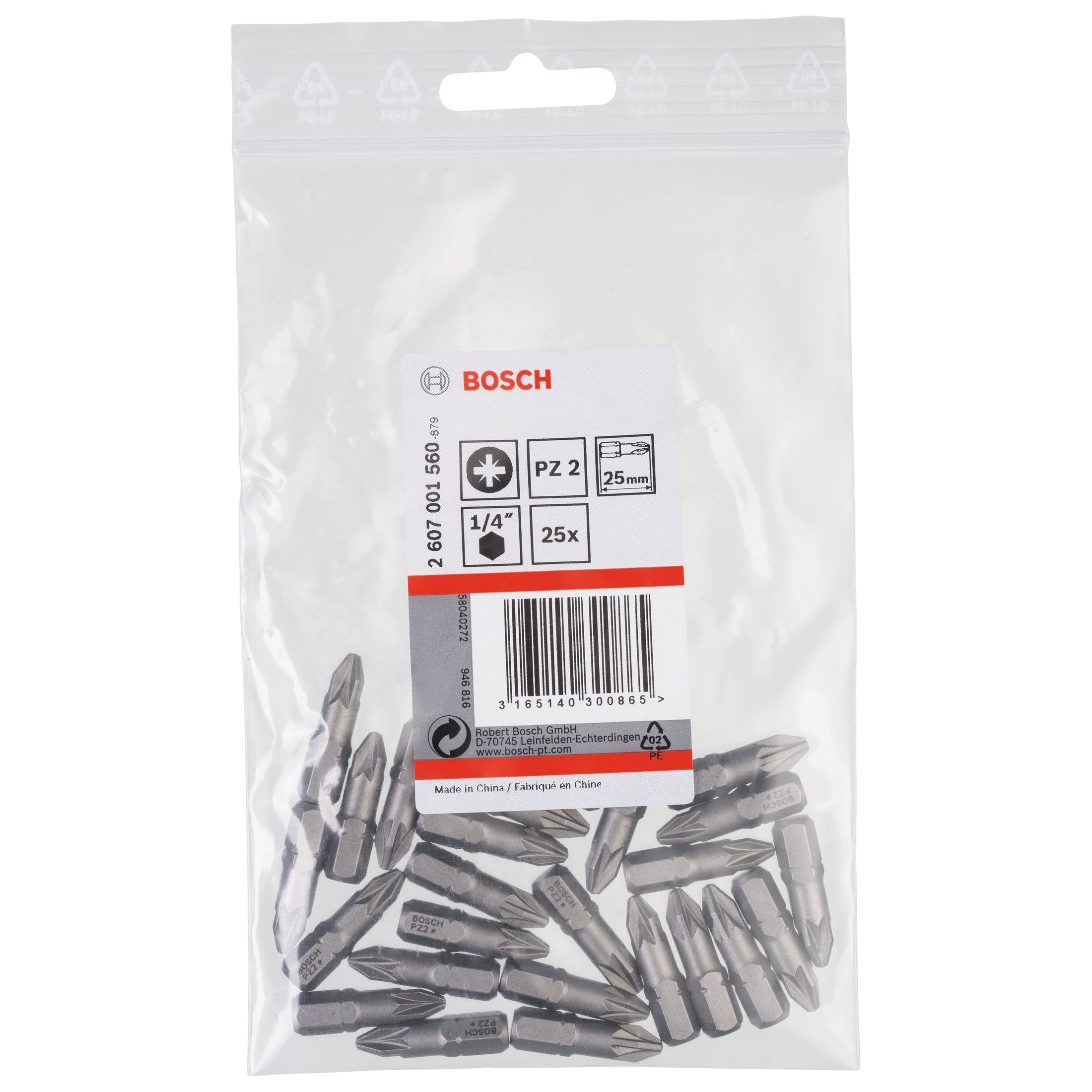 Bosch Professional 25 Piece Set - PZ2, 25mm