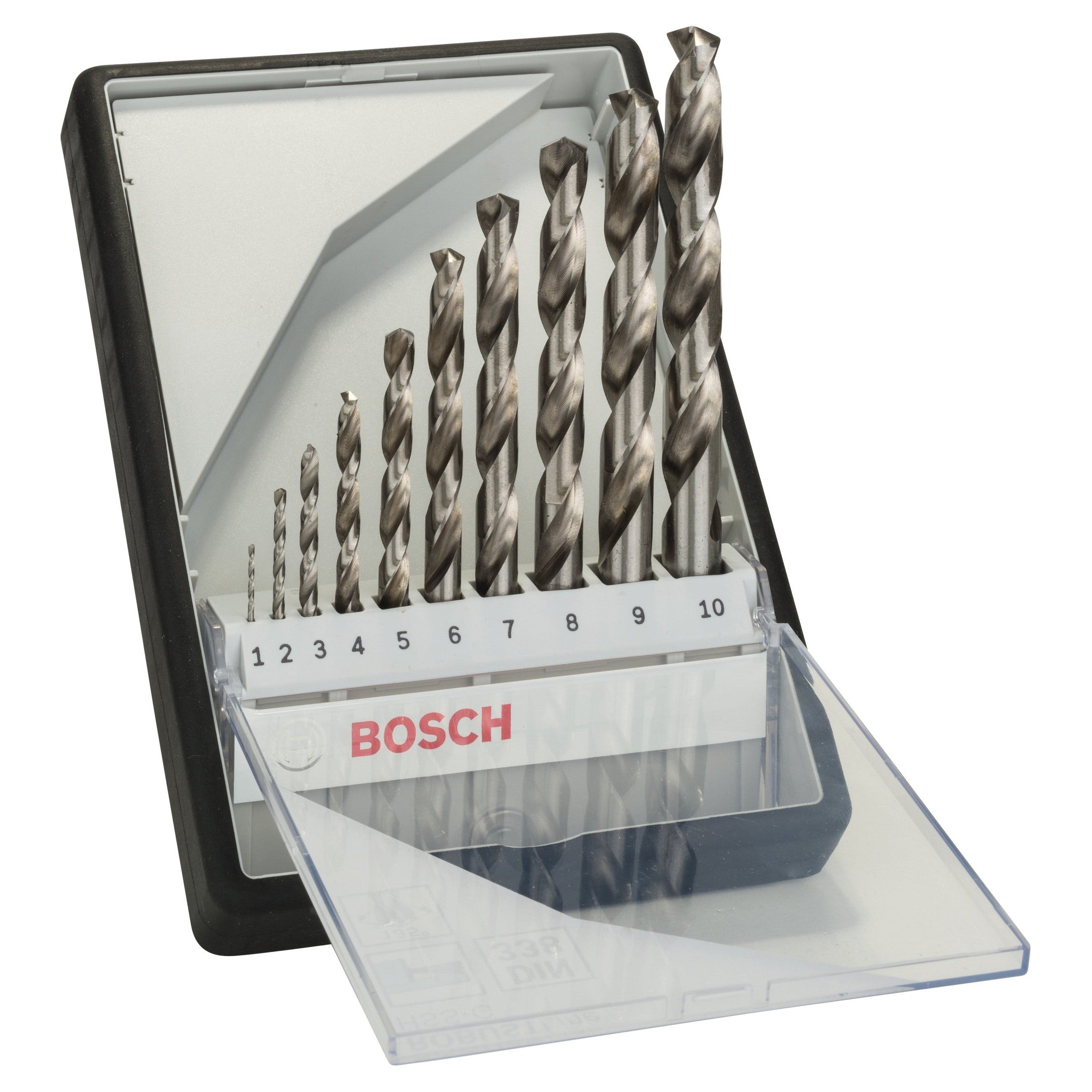 Bosch Professional 10-Piece Robust Line Metal Drill Bit Set HSS-G, 135° - 1-10mm