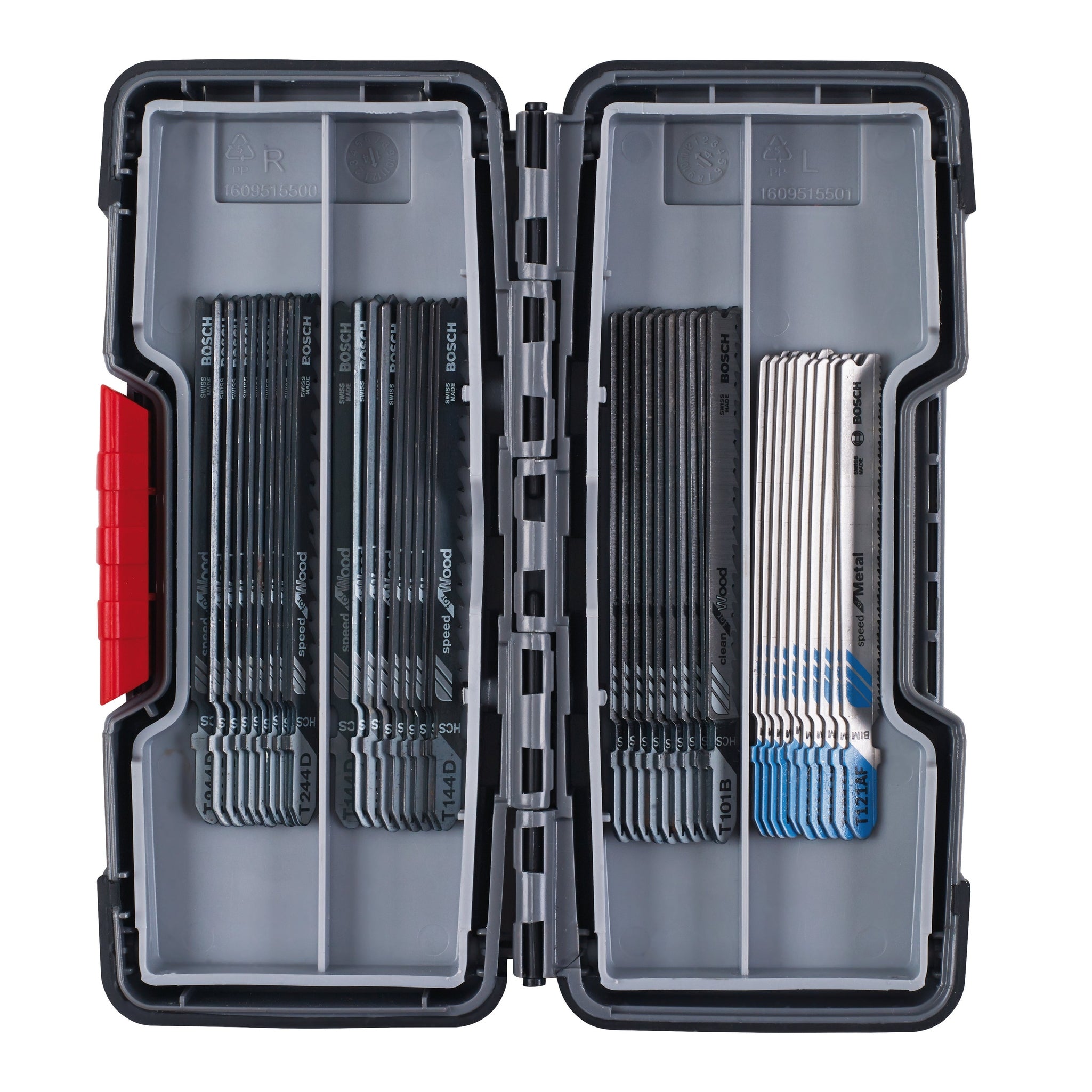 Bosch Professional 40-Piece Jigsaw Blade Set for Wood and Metal - Includes T 244 D (10x), T 144 D (10x), T 101 B (10x), and T 121 AF (10x)