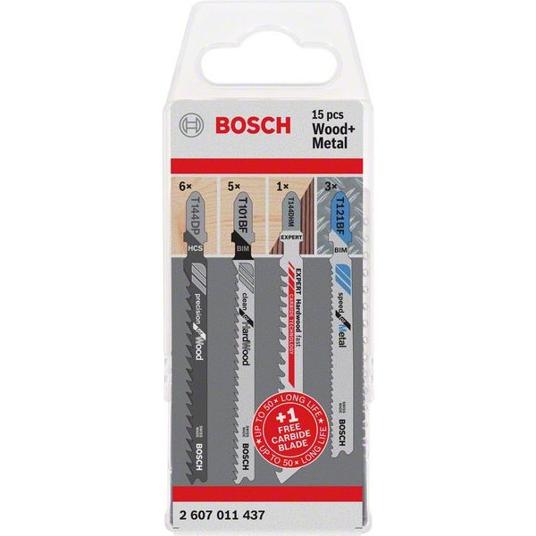 Bosch Professional 15-Piece Set for Wood and Metal with Carbide Blade