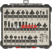 Bosch Professional 30-Piece Mixed Application Router Bit Set with 1/4" Shank