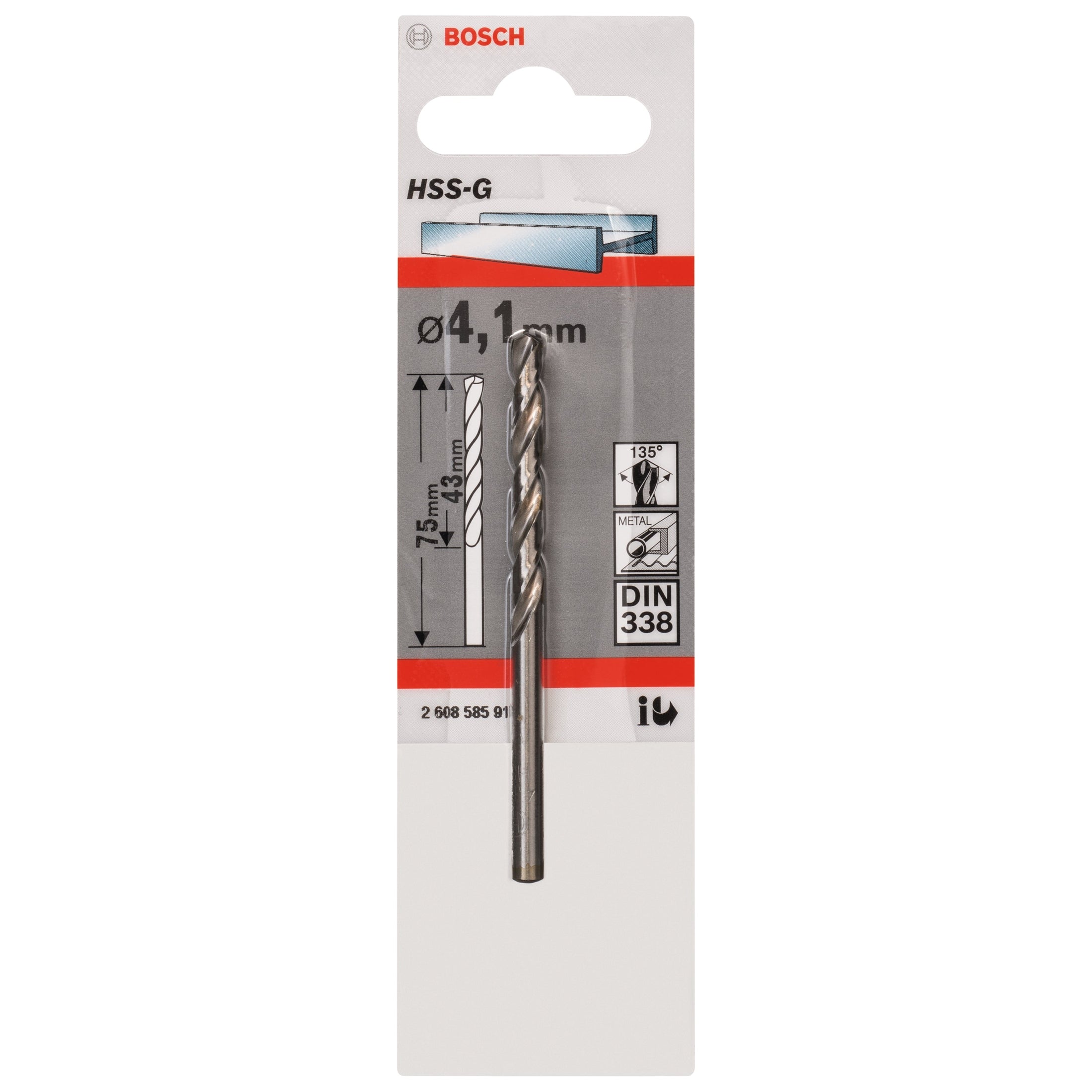 Bosch Professional HSS-G DIN338 4.1 x 43 x 75mm