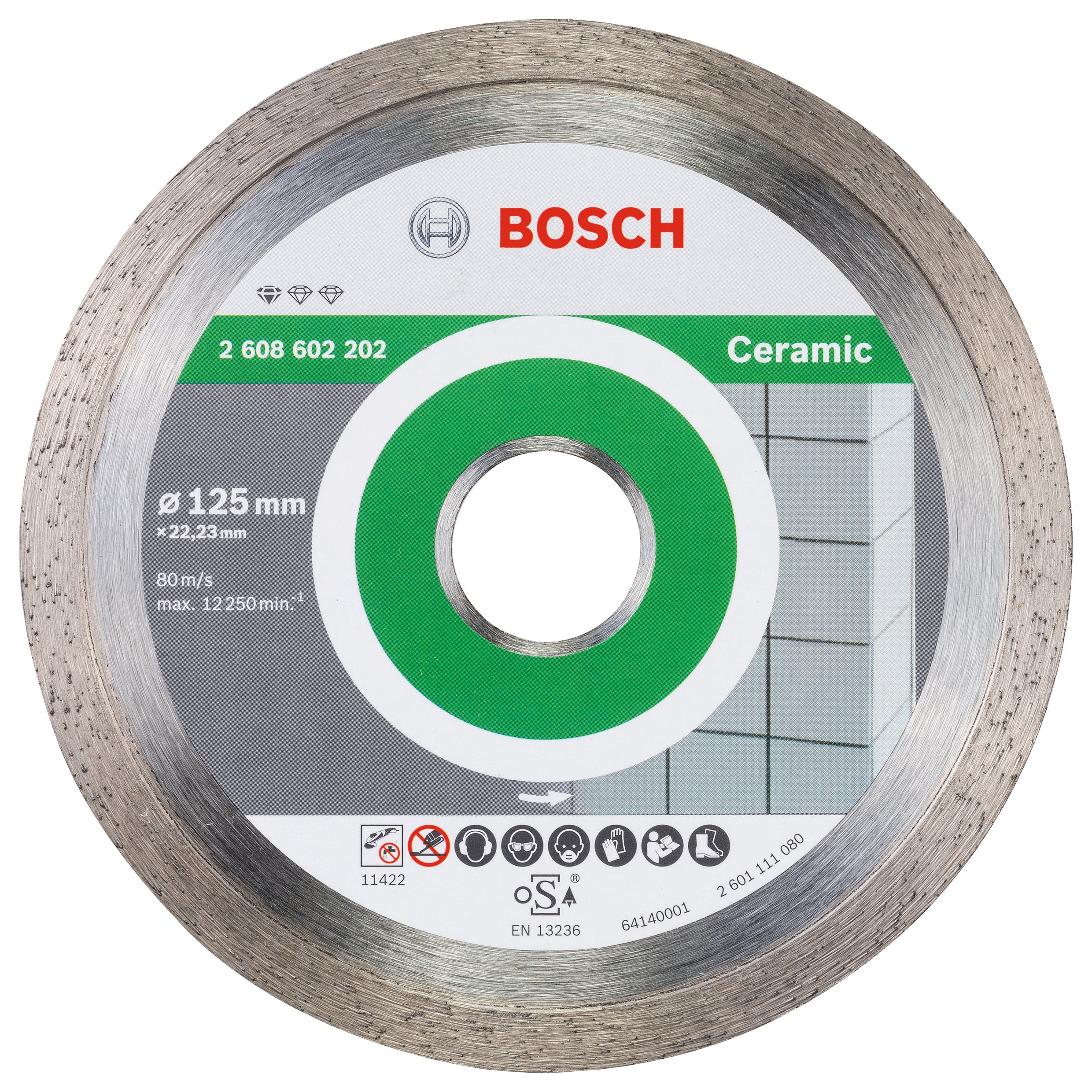 Bosch Professional Ceramic Diamond Cutting Disc - 125 x 22.23 x 1.6 x 7 mm Standard