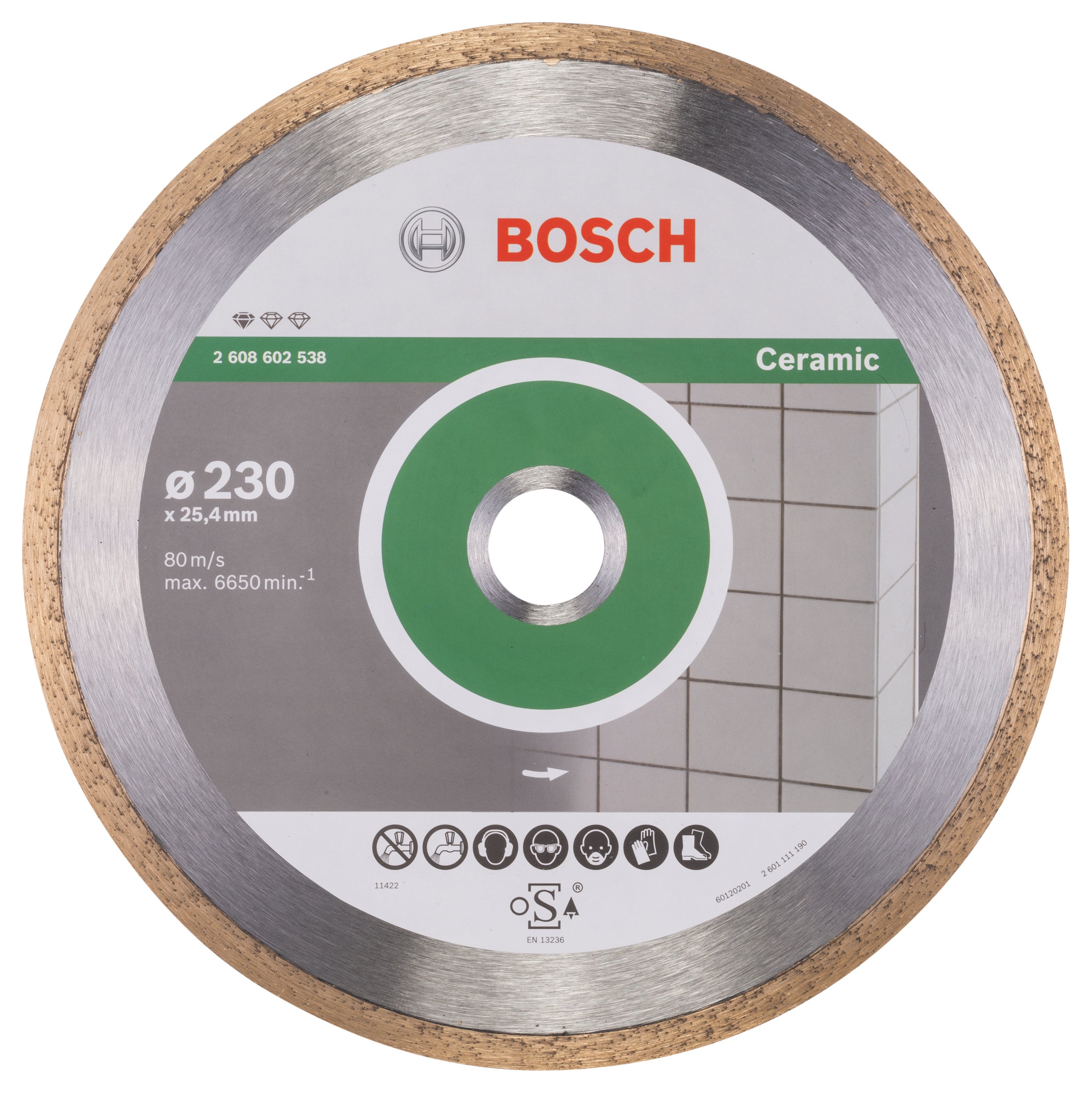 Bosch Professional Ceramic Diamond Cutting Disc - 230 x 25.40 x 1.6 x 7 mm Standard