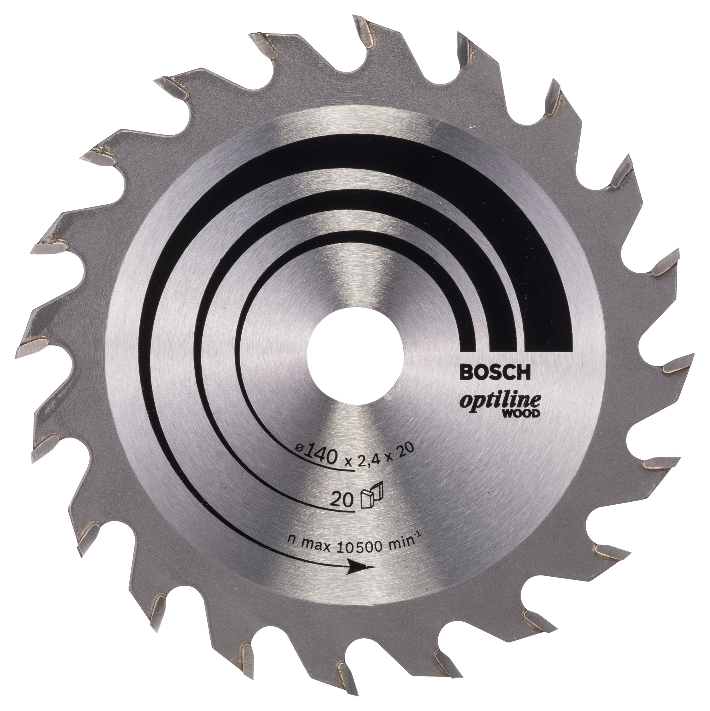 Bosch Professional Optiline Wood Circular Saw Blade - 140 x 20/12.7 x 2.4 mm (20 Teeth)