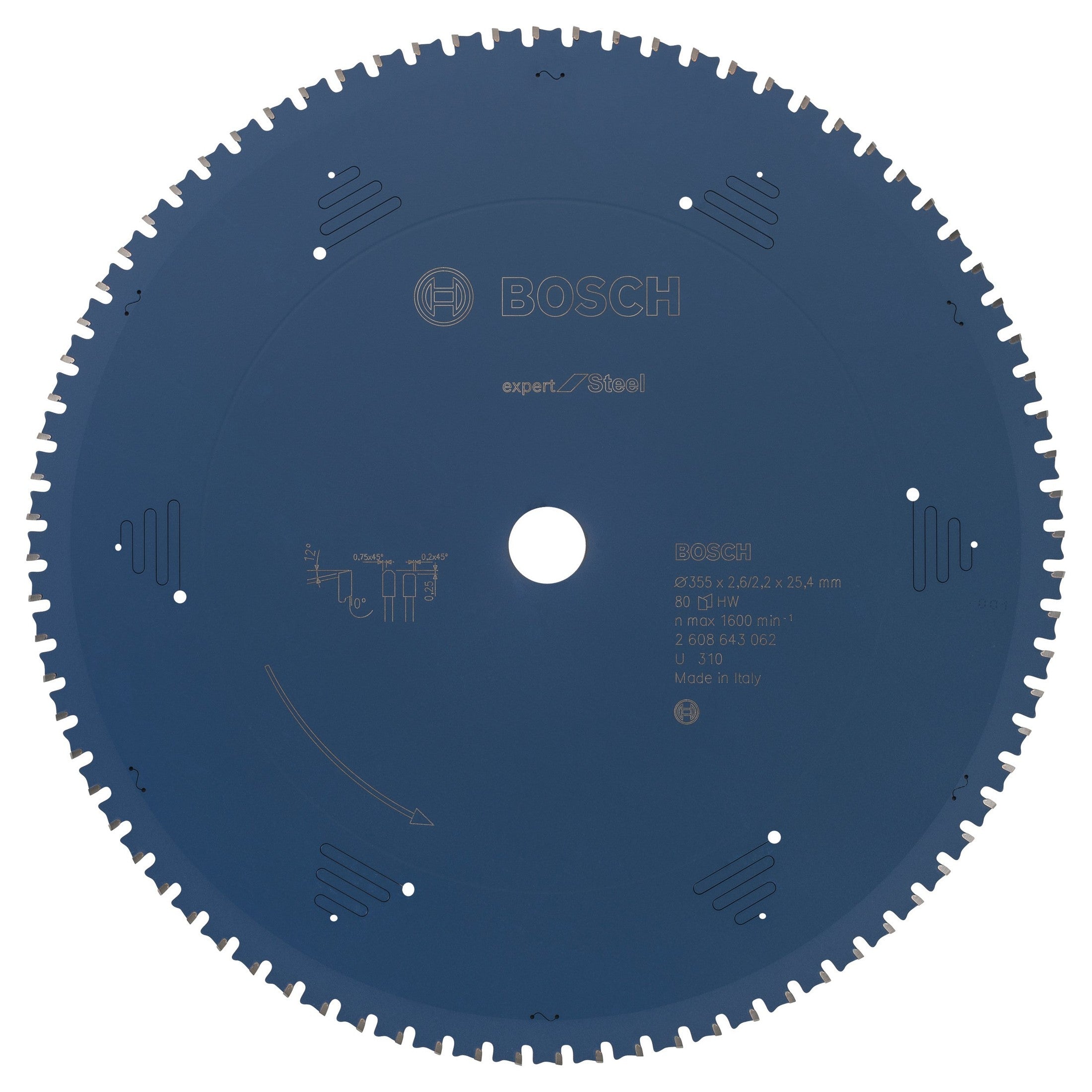 Bosch Professional Circular Saw Blade Expert for Steel - 355 x 25.4 x 2.6 mm, 80 Teeth