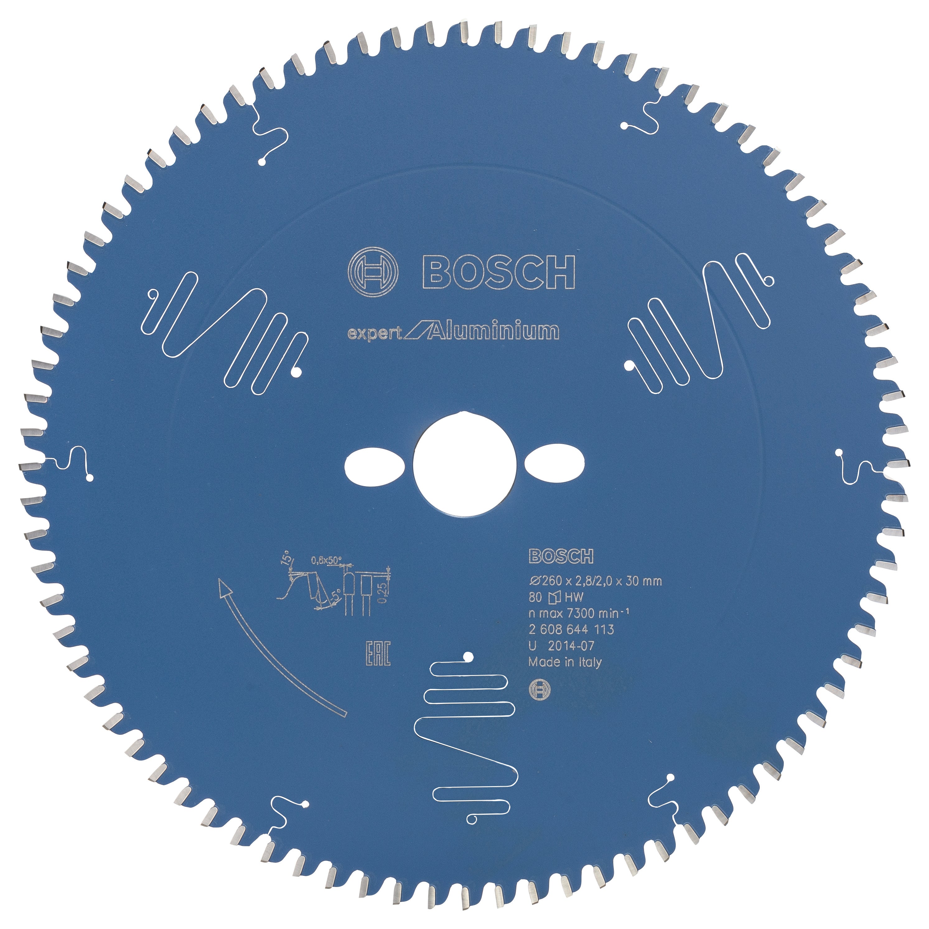 Bosch Professional Circular Saw Blade Expert for Aluminium - 260 x 30 x 2.8mm, 80 Teeth
