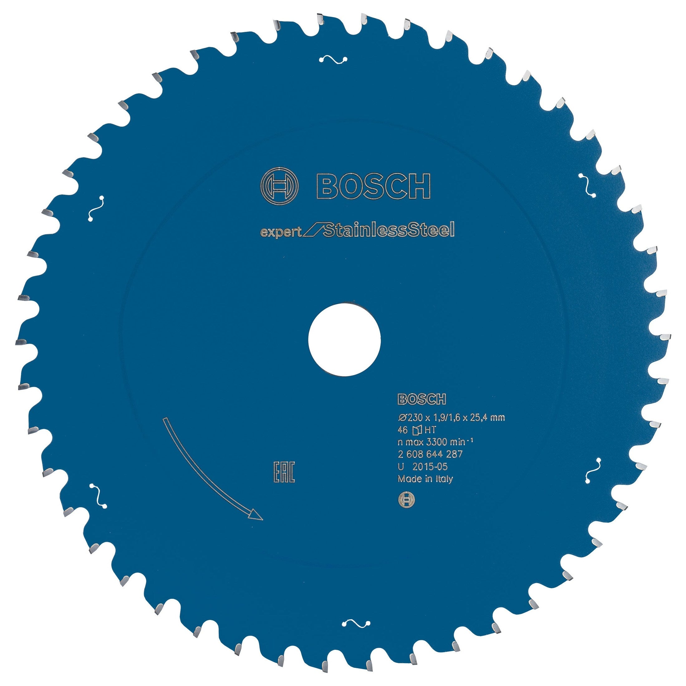 Bosch Professional Expert Circular Saw Blade for Stainless Steel - 230mm x 25.4mm x 1.9mm x 46 Teeth