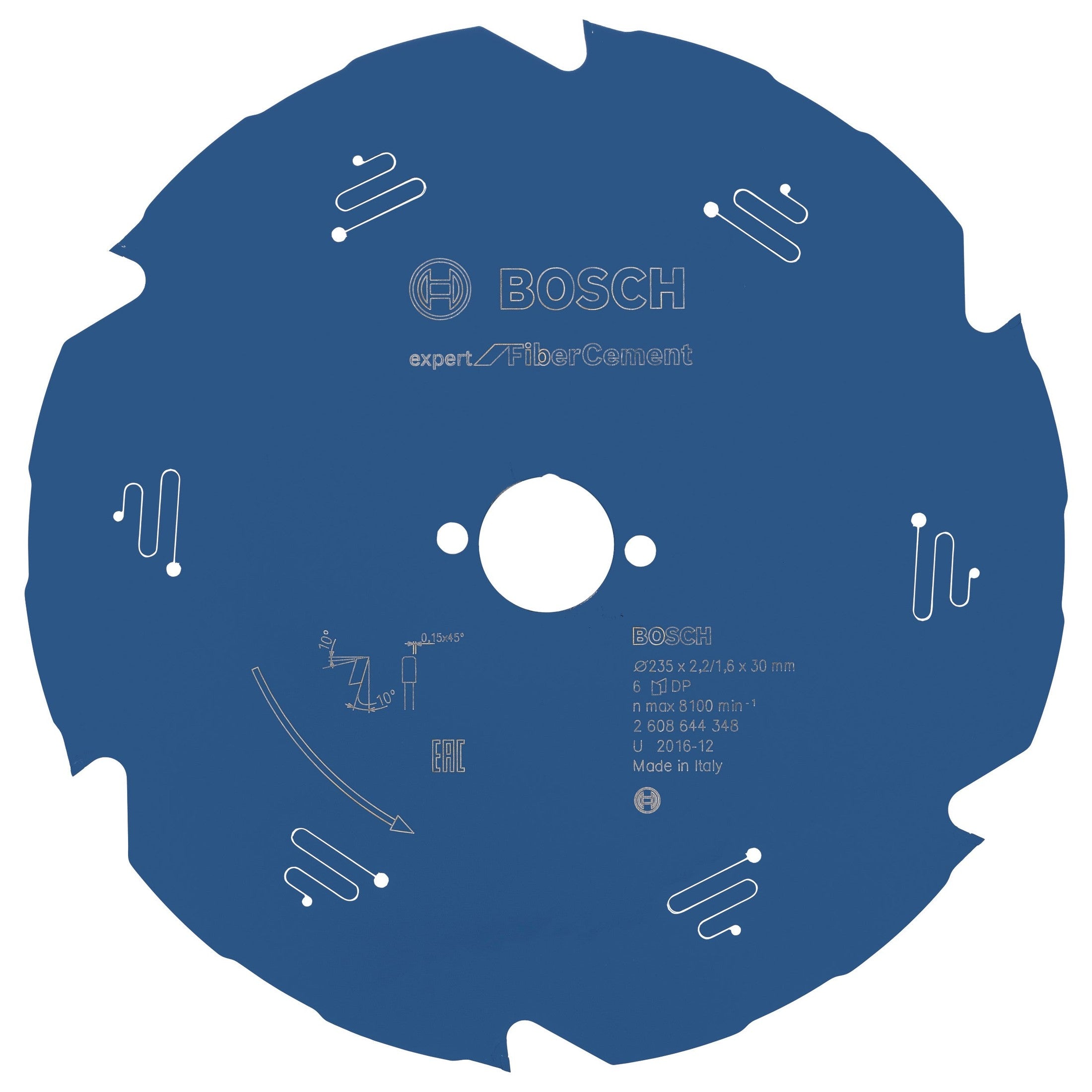 Bosch Professional Expert Fiber Cement Circular Saw Blade - Hand Held - 235x30x2.2x6T