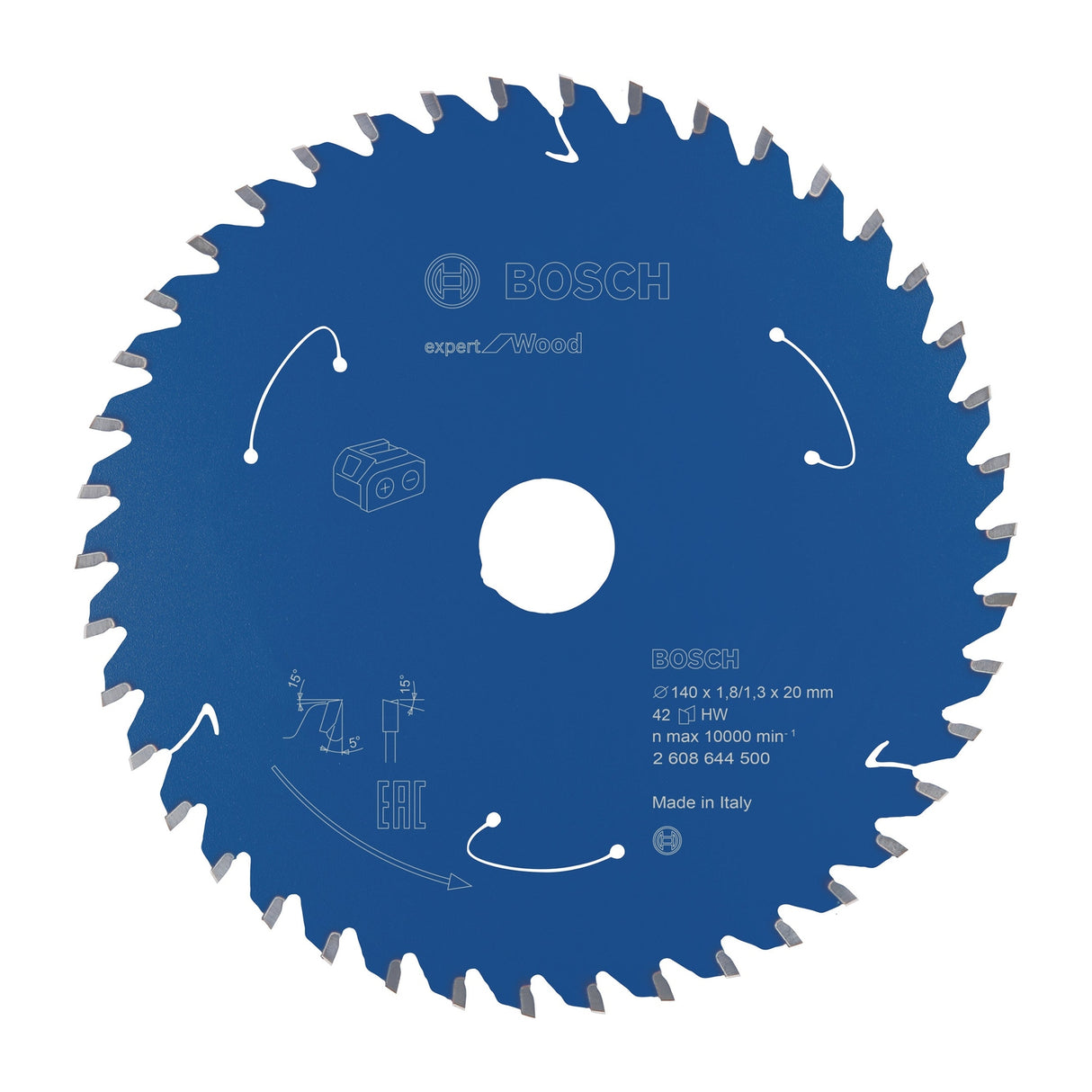 Bosch Professional Expert Circular Saw Blade for Cordless Saws - Wood, 140x1.8/1.3x20 T42