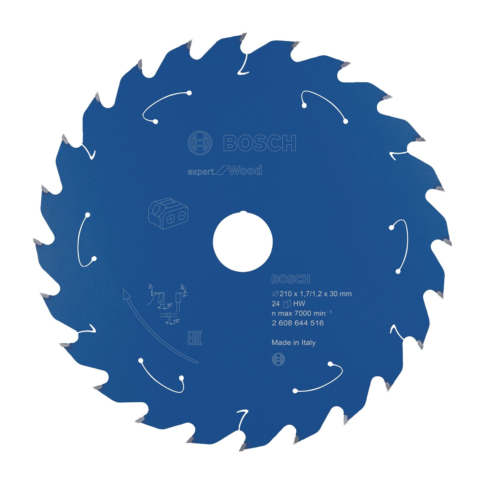 Bosch Professional Expert Circular Saw Blade for Wood - Cordless Saws - 210x1.7/1.2x30 T24
