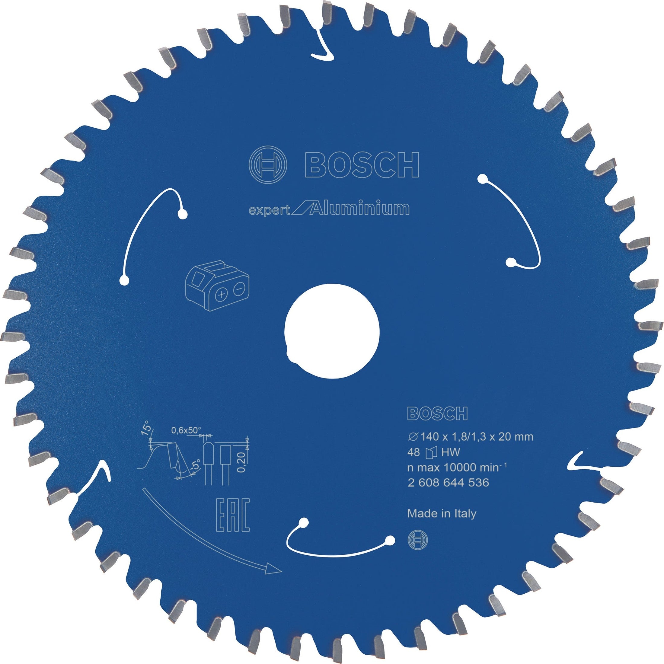 Bosch Professional Expert Aluminium Circular Saw Blade for Cordless Saws - 140x1.8/1.3x20 T48
