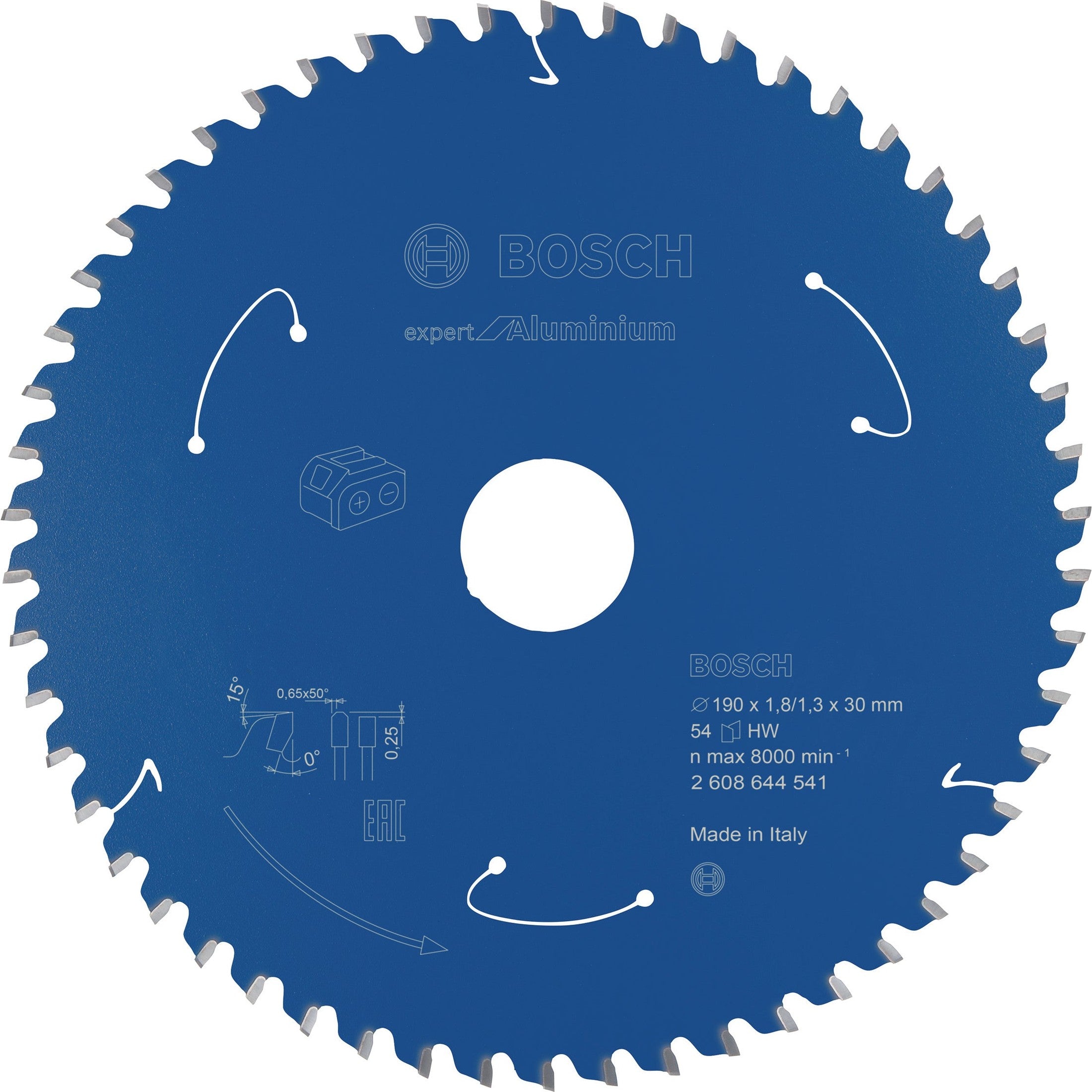 Bosch Professional Expert Aluminium Circular Saw Blade for Cordless Saws - 190x1.8/1.3x30 T54