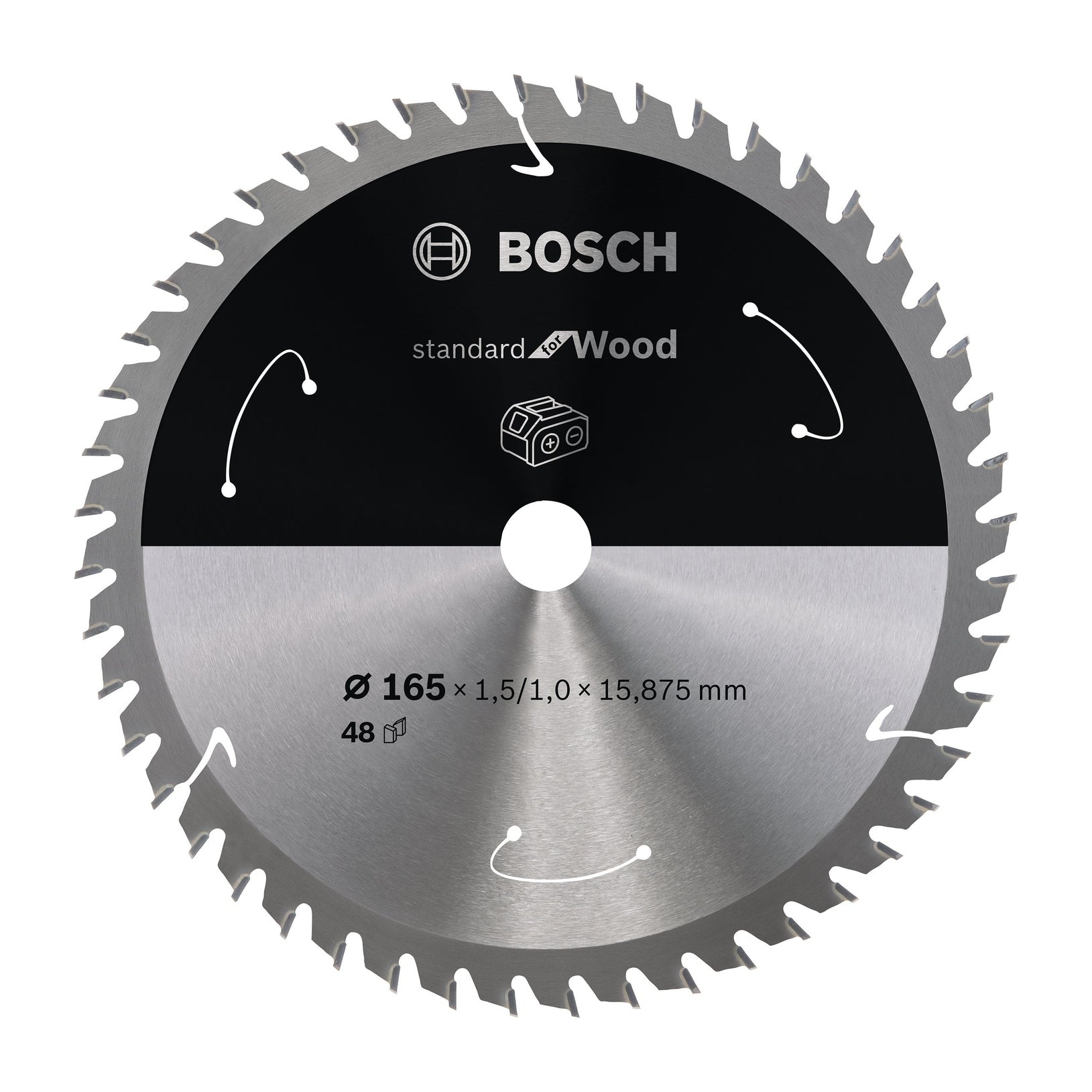 Bosch Professional Circular Saw Blade for Cordless Saws - Standard for Wood - 165x1.5/1x15.875 T48