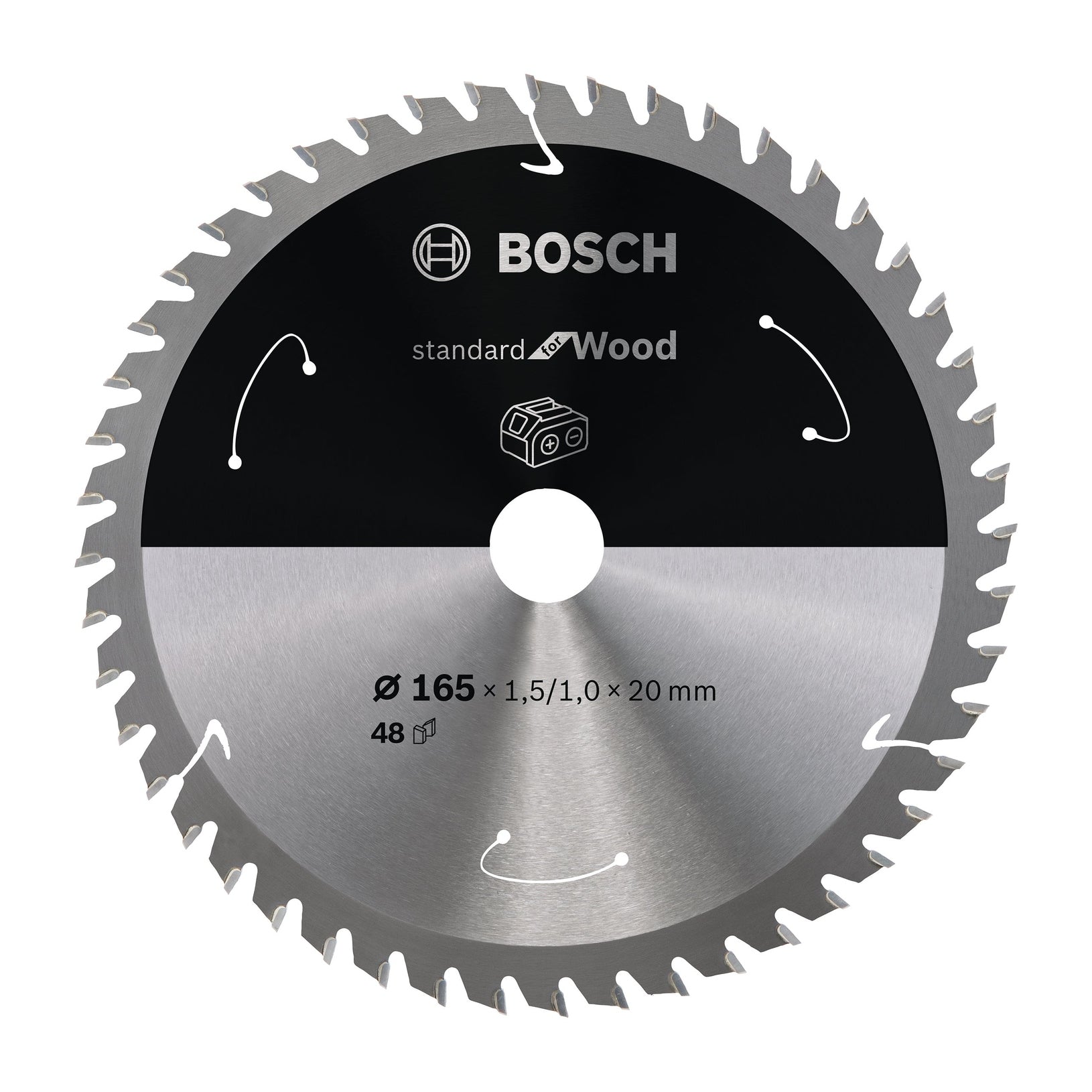 Bosch Professional Circular Saw Blade for Cordless Saws - Standard for Wood - 165x1.5/1x20 T48