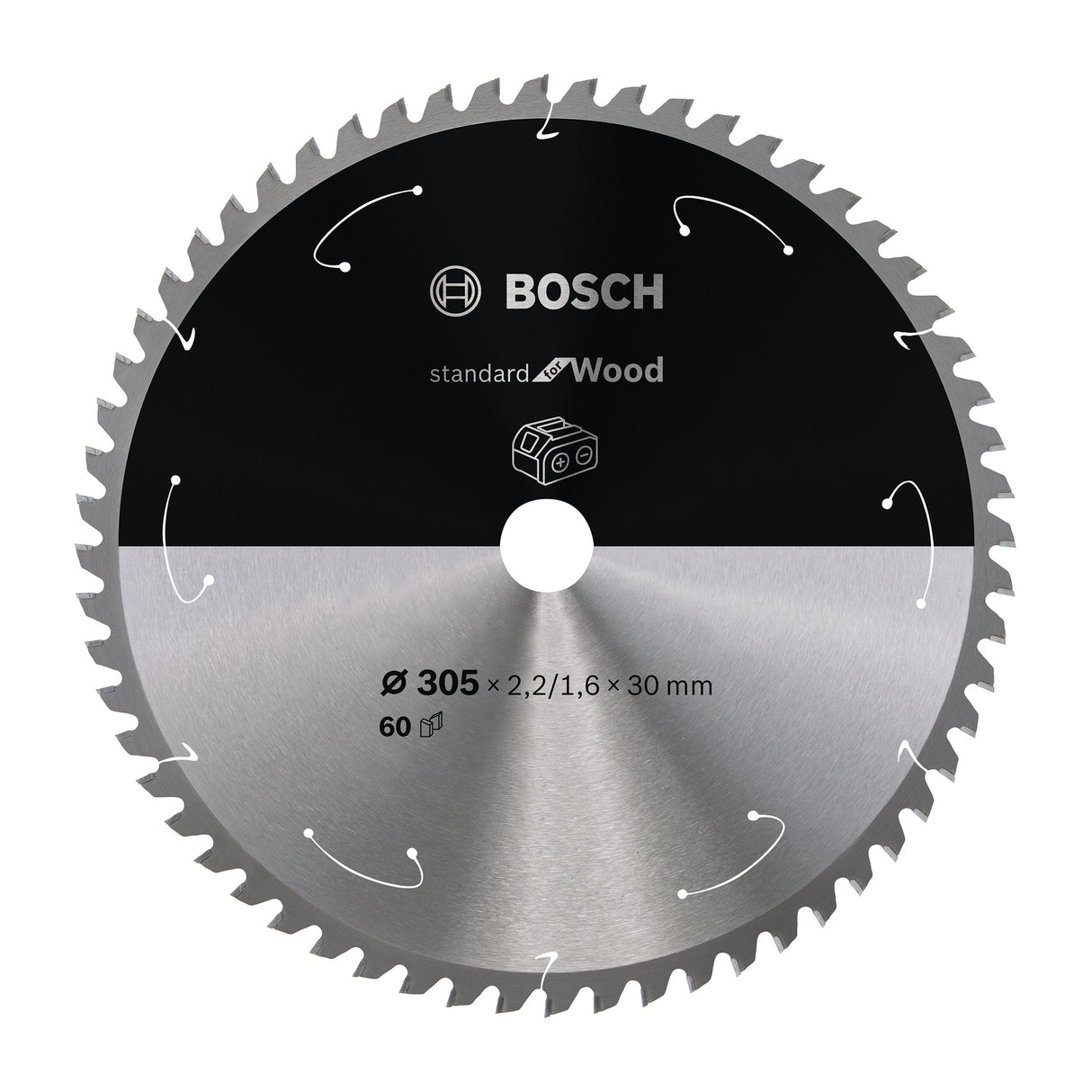 Bosch Professional Circular Saw Blade for Cordless Saws - Standard for Wood - 305x2.2/1.6x30 T60