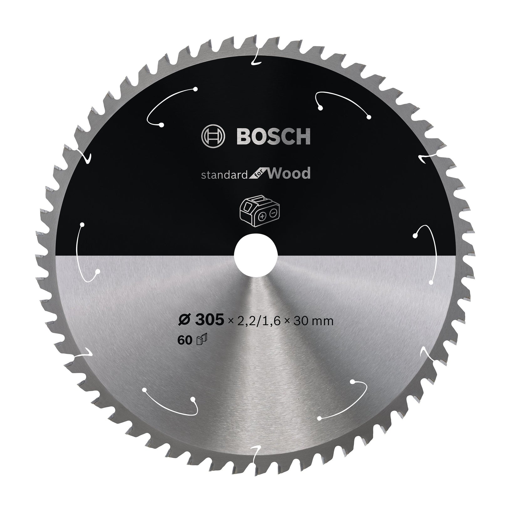 Bosch Professional Circular Saw Blade for Cordless Saws - Standard for Wood - 305x2.2/1.6x30 T60