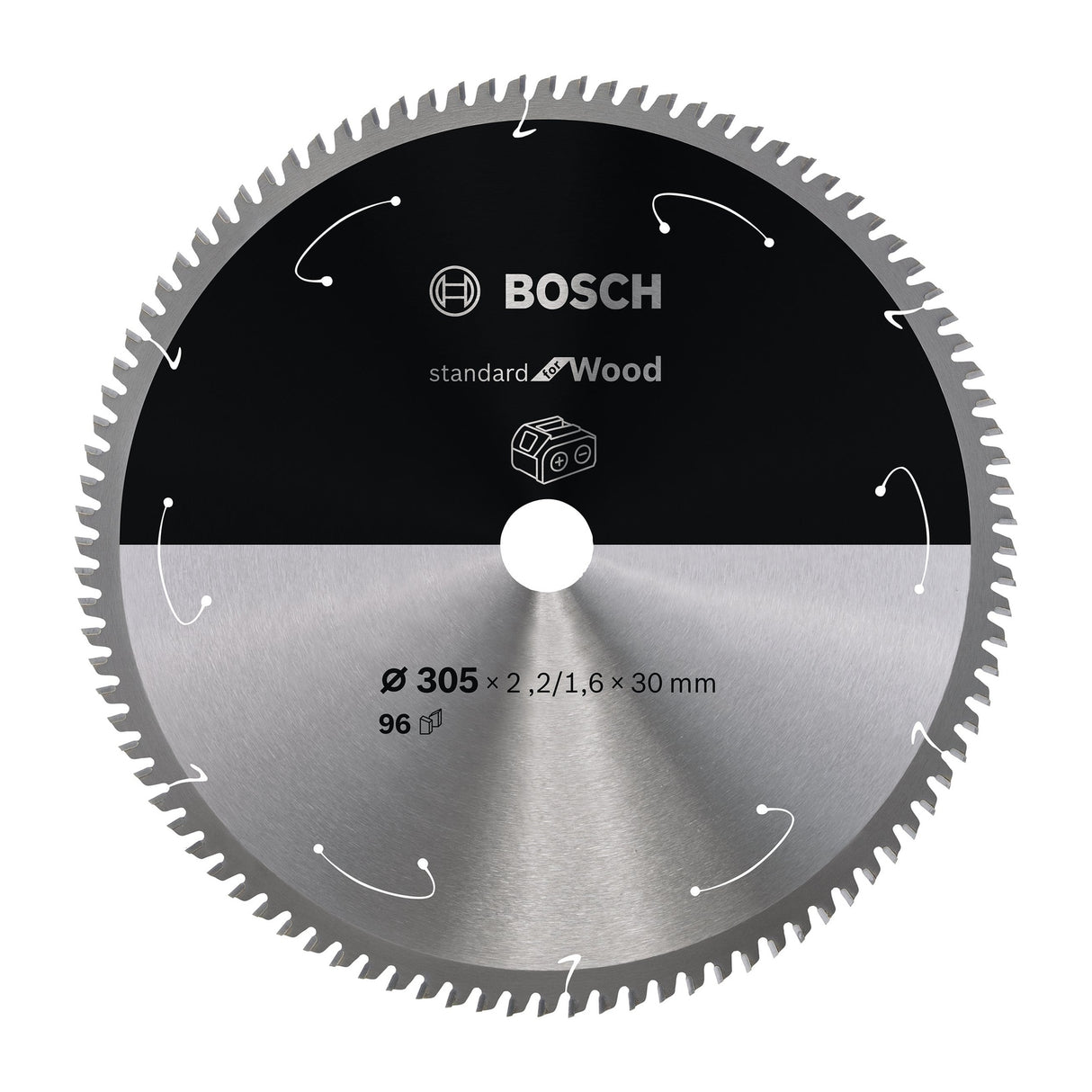 Bosch Professional Circular Saw Blade for Wood - 305x2.2/1.6x30x T96, Cordless Compatible