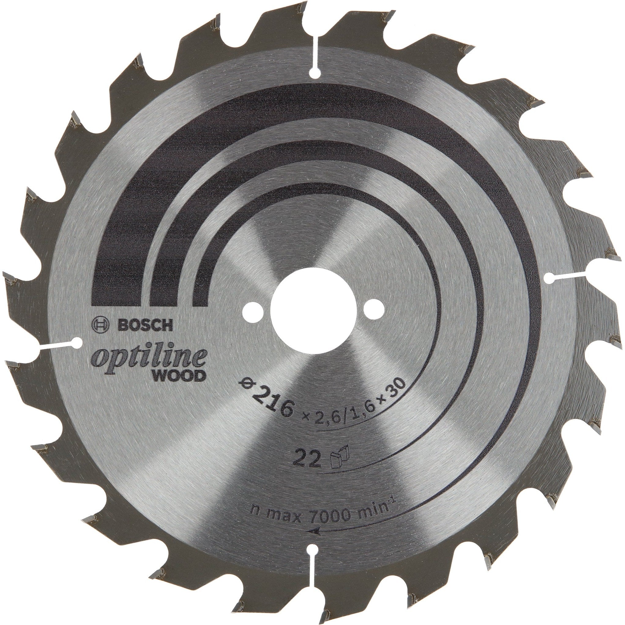 Bosch Professional Optiline Wood Circular Saw Blade - 216x2.6/1.6x30 T22