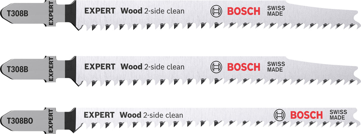 Bosch Professional Expert "Wood 2-side clean" Jigsaw Blade Set - 3pc