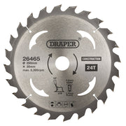 Draper Tools TCT Construction Circular Saw Blade, 250 x 30mm, 24T